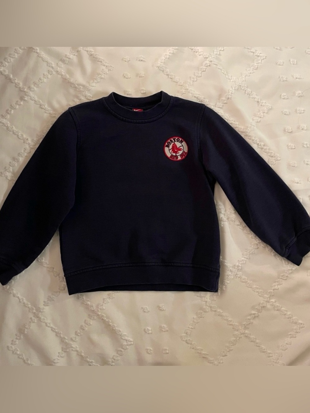 Nike Navy Sweatshirt with Red Boston Patch for Kids